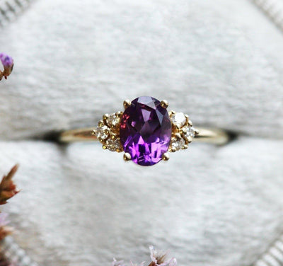 Amethyst Engagement Rings-Capucinne