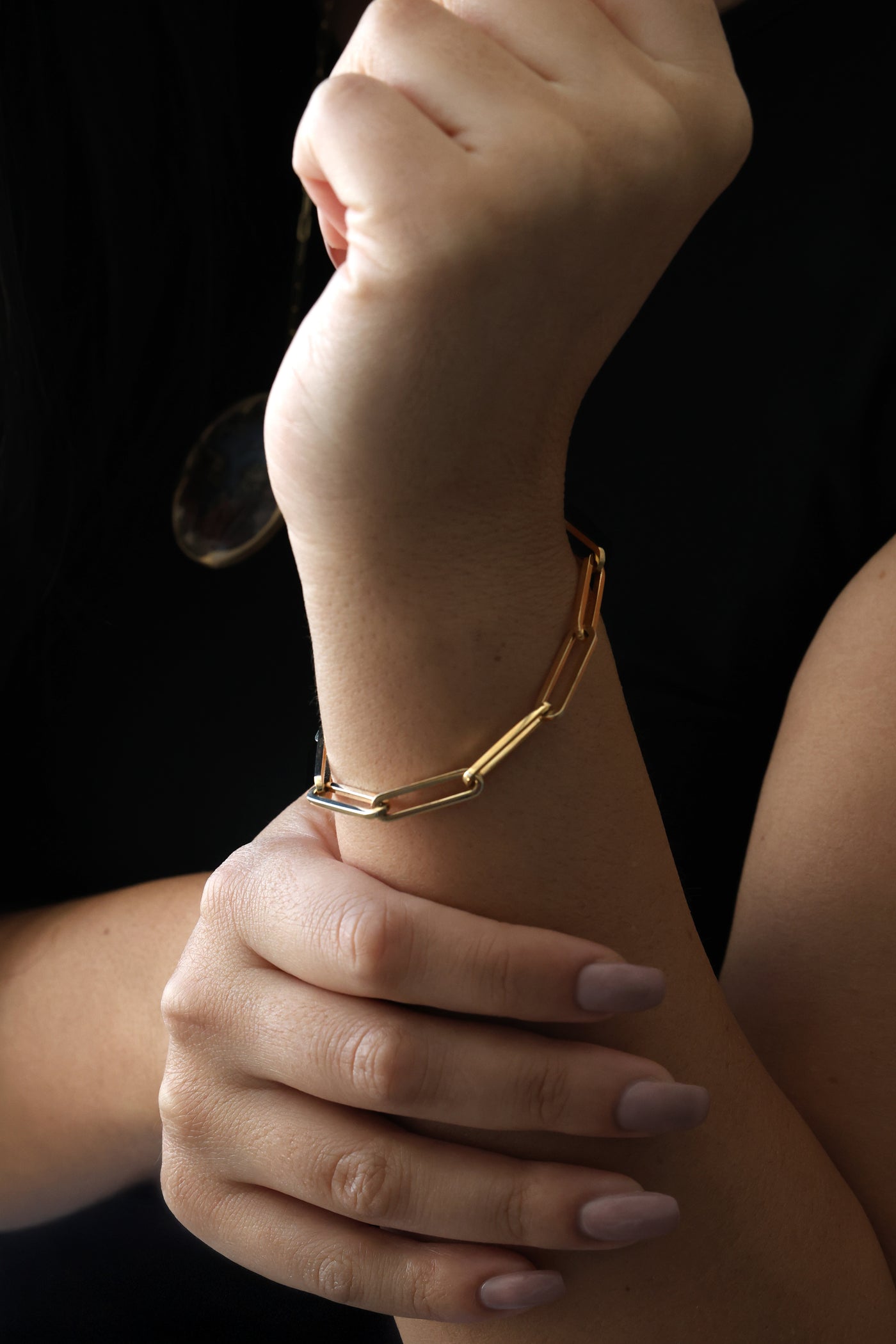 14k gold paperclip chain bracelet, simple gold everyday bracelet Bracelet