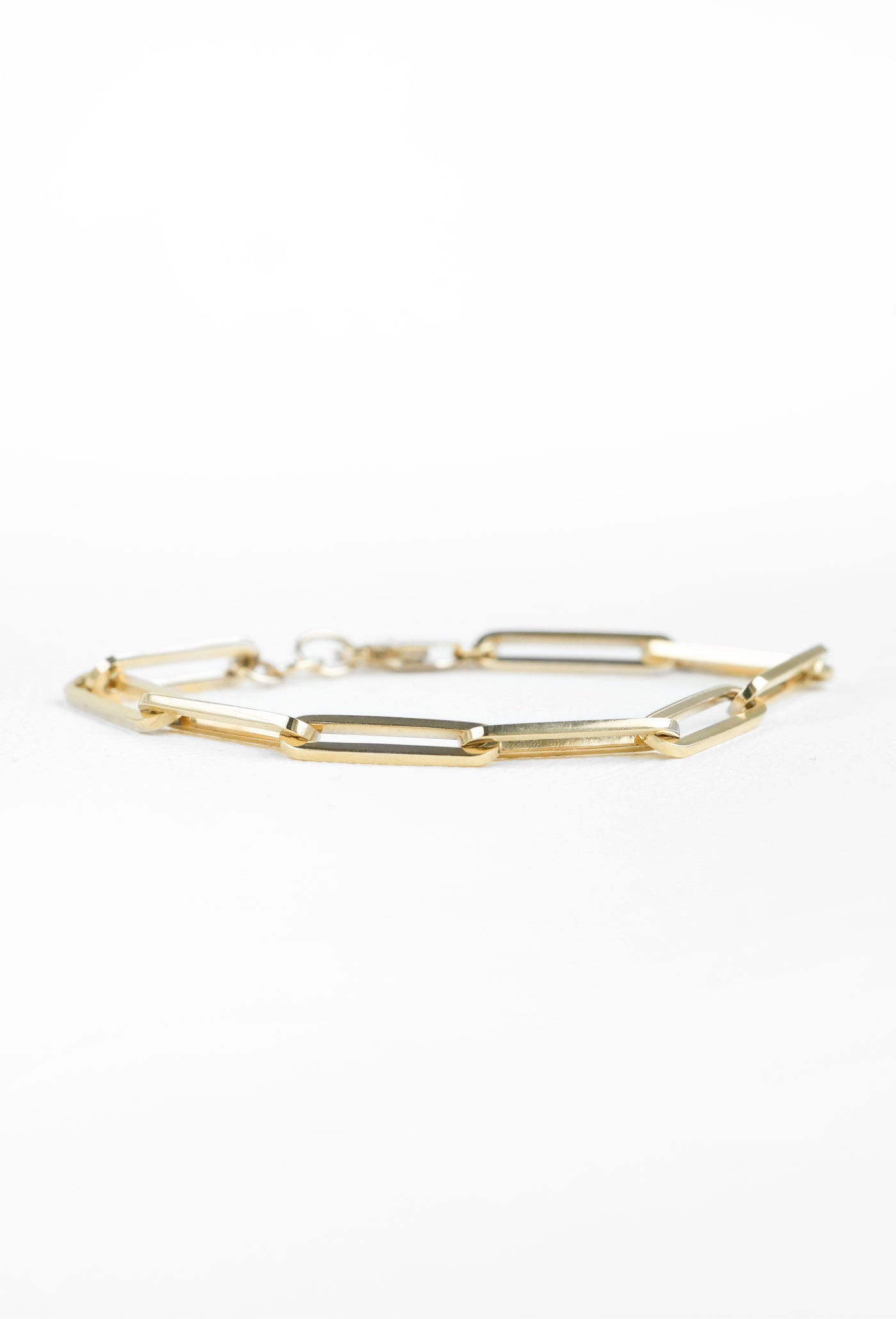14k gold paperclip chain bracelet, simple gold everyday bracelet Bracelet