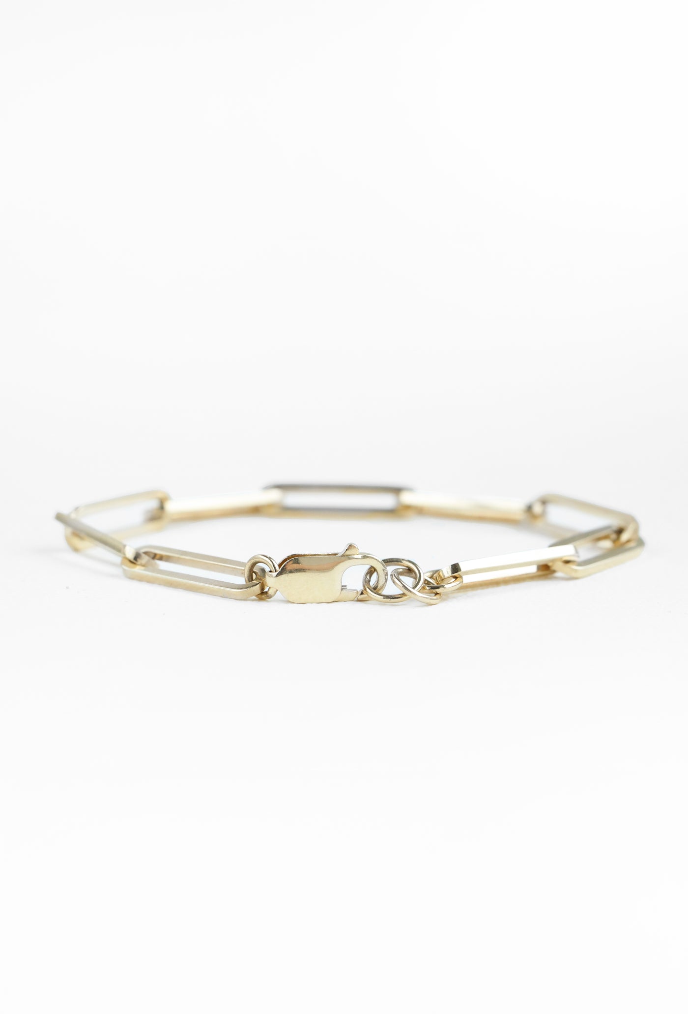 14k gold paperclip chain bracelet, simple gold everyday bracelet Bracelet