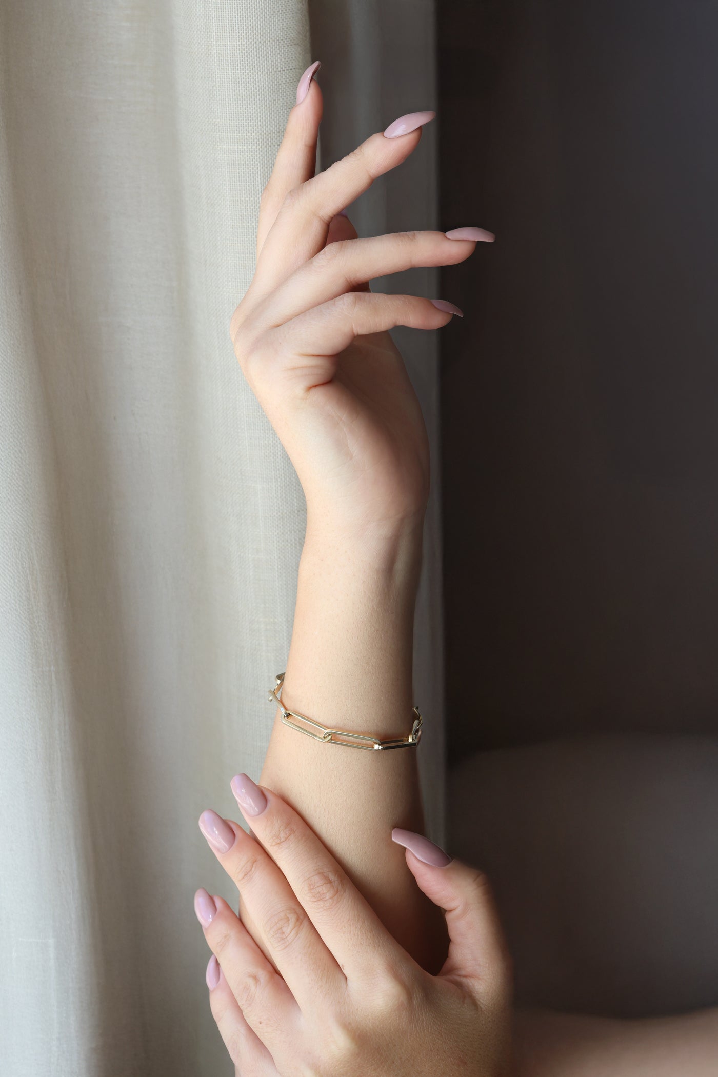 14k gold paperclip chain bracelet, simple gold everyday bracelet Bracelet