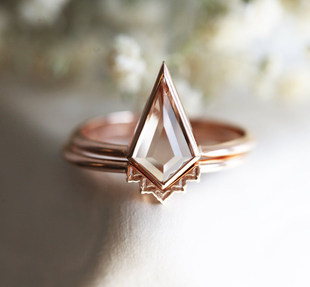 Top Morganite Ring, Octagon Shape Ring, 14K Rose Gold over Sterling Silver Ring, Morganite Jewelry, Silver Ring, Morganite Engagement Ring Her