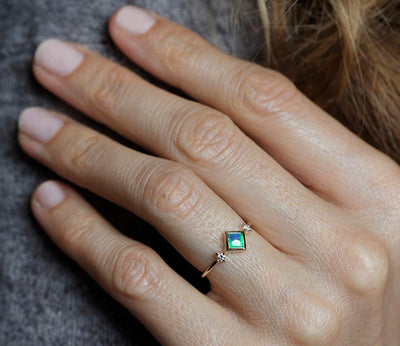 Adora Square Opal Ring | Rings | Capucinne