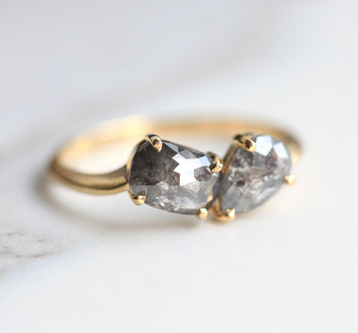 Cluster Salt & Pepper Diamond Ring