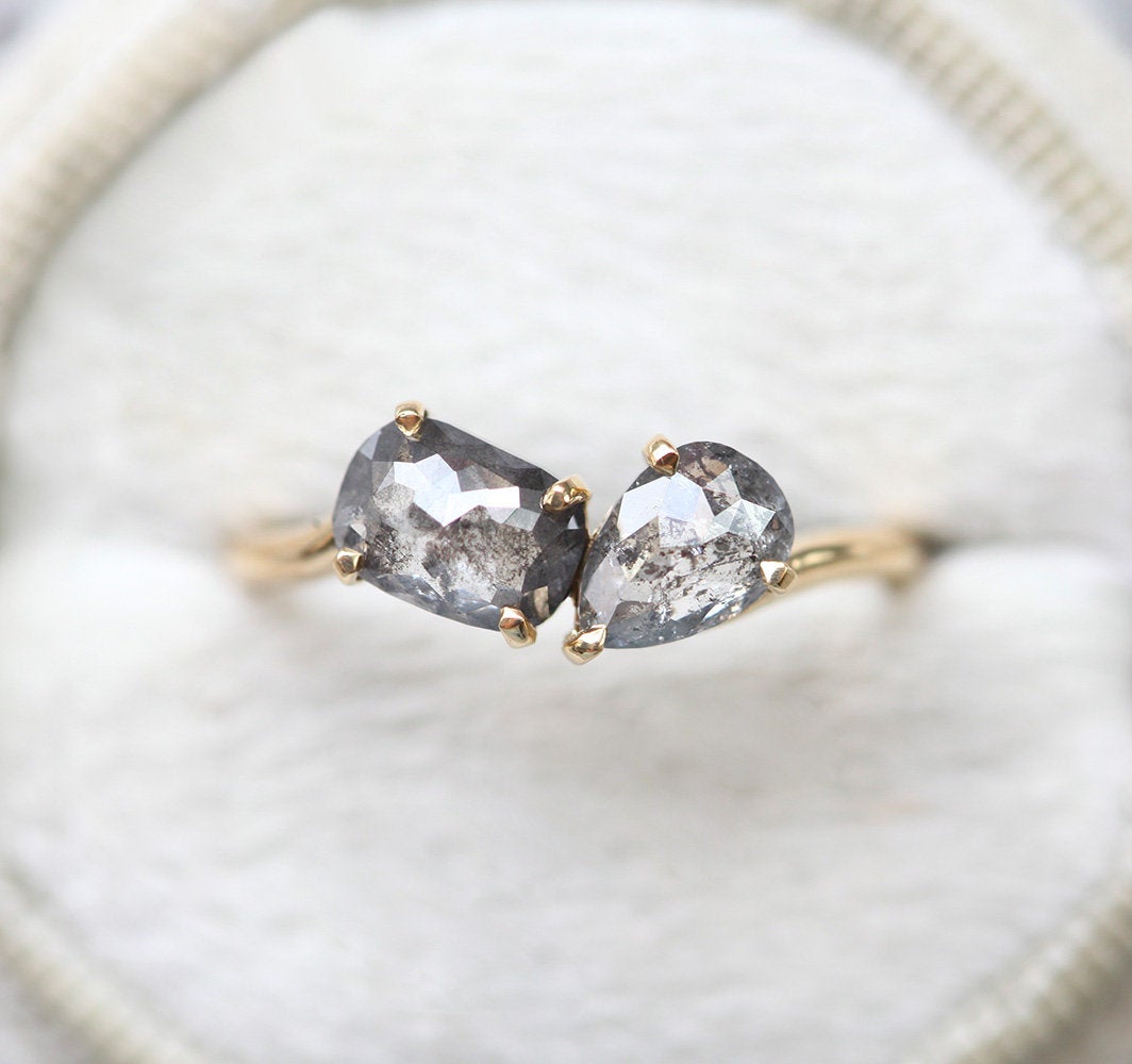 Cluster Salt & Pepper Diamond Ring