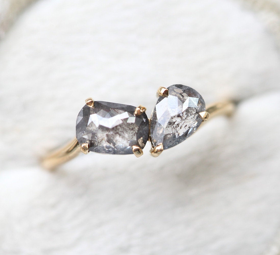 Cluster Salt & Pepper Diamond Ring