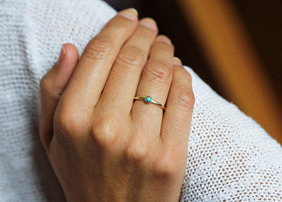 Round Turquoise Solitaire Ring