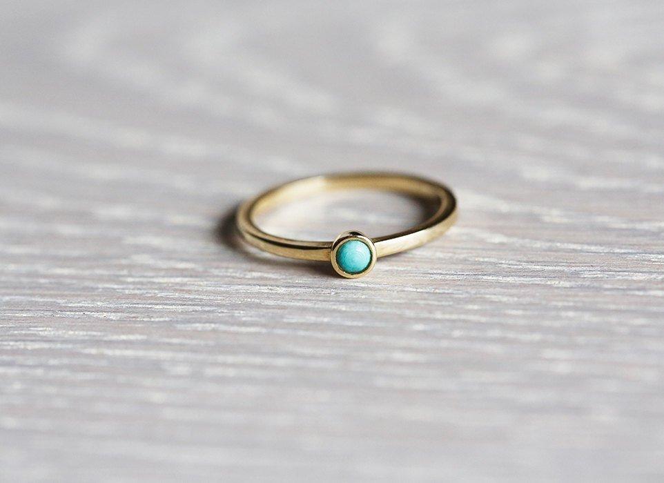 Round Turquoise Solitaire Ring