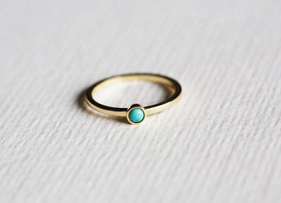 Round Turquoise Solitaire Ring