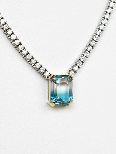 Arwen diamond choker with bicolor sapphire