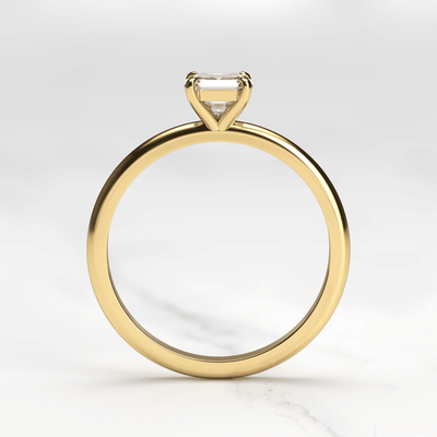 Asscher Cut White Lab Diamond Solitaire Ring