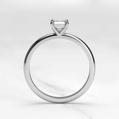 Asscher Cut White Lab Diamond Solitaire Ring