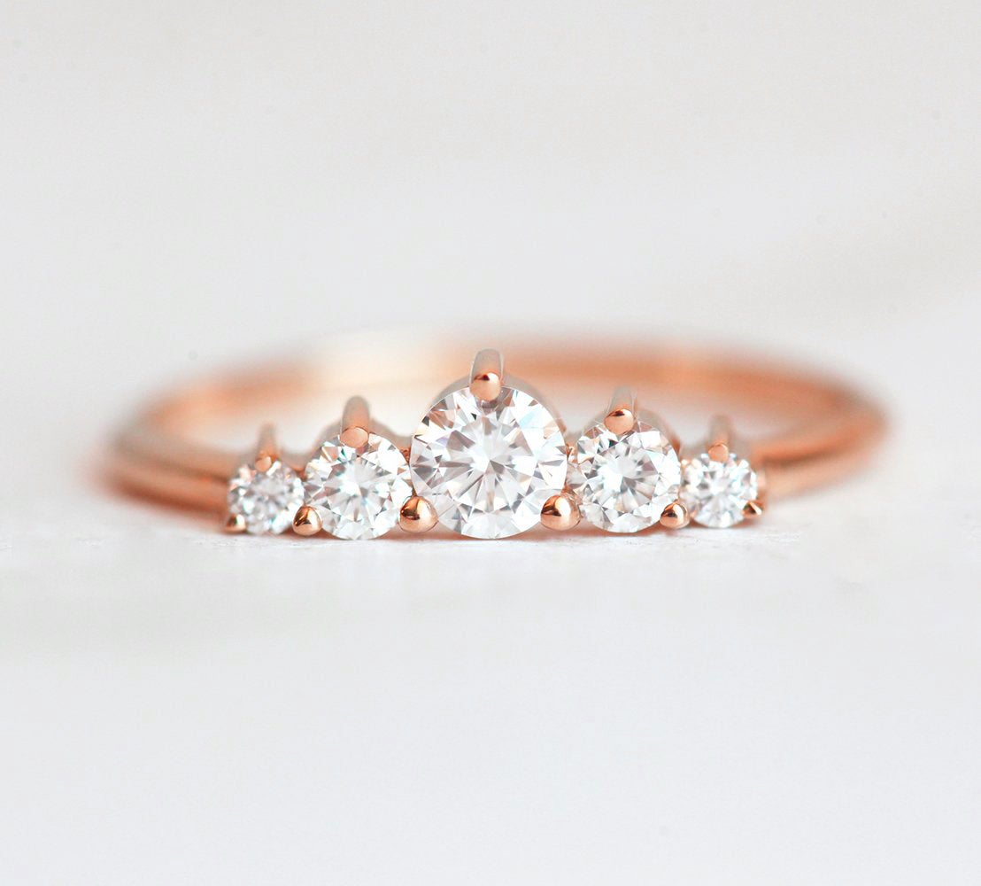 Azra Diamond Ring-CapucinneRound White Diamond Traditional Engagement Ring