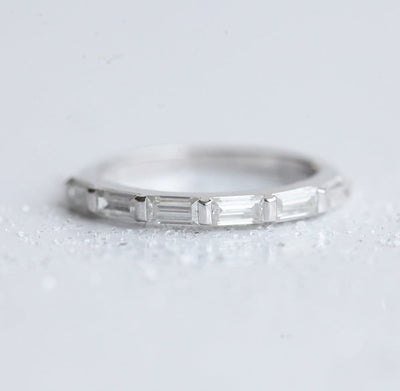 Baguette White Diamond Eternity Wedding Band