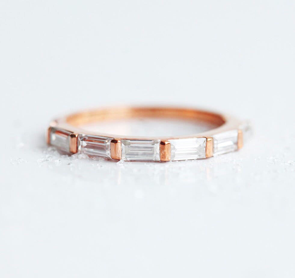 Baguette White Diamond Eternity Wedding Band