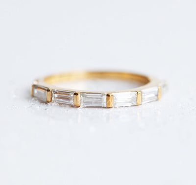 Baguette White Diamond Eternity Wedding Band