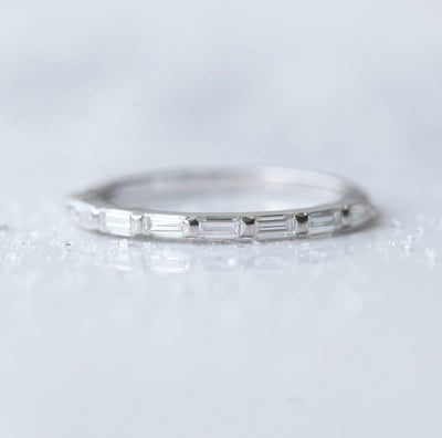 Baguette White Diamond Eternity Wedding Band