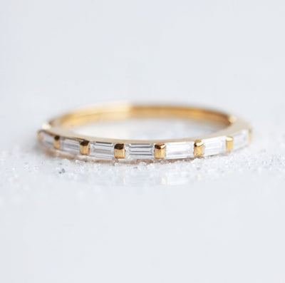 Baguette White Diamond Eternity Wedding Band