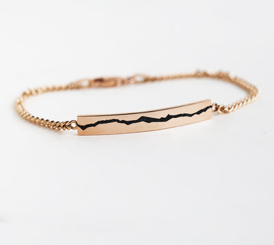 A modern men's black spinel inlay gold chain bracelet