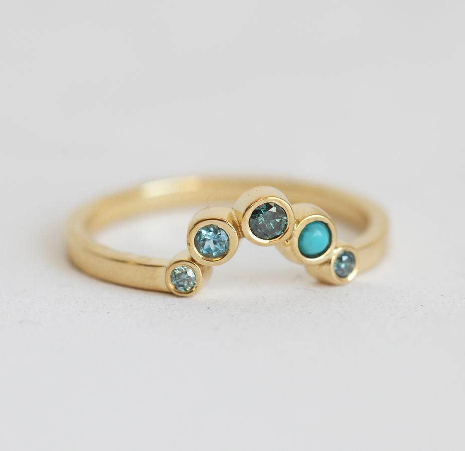 Blue Diamond Ring, Topaz Ring-Capucinne