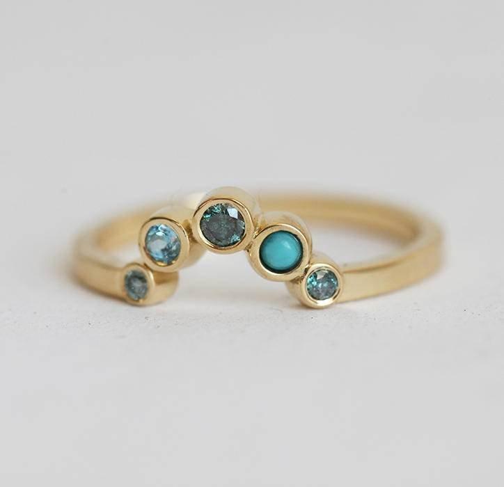 Blue Diamond Ring, Topaz Ring-Capucinne