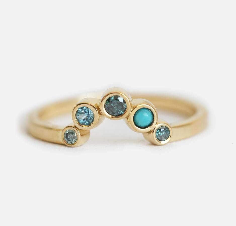 Blue Diamond Ring, Topaz Ring-Capucinne
