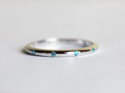 Blue Topaz Ring, Birthstone Ring-Capucinne