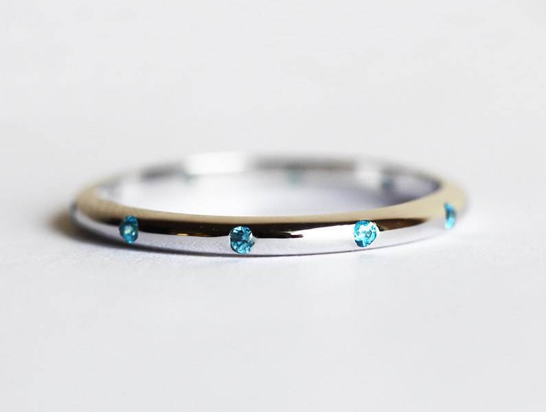 Blue Topaz Ring, Birthstone Ring-Capucinne