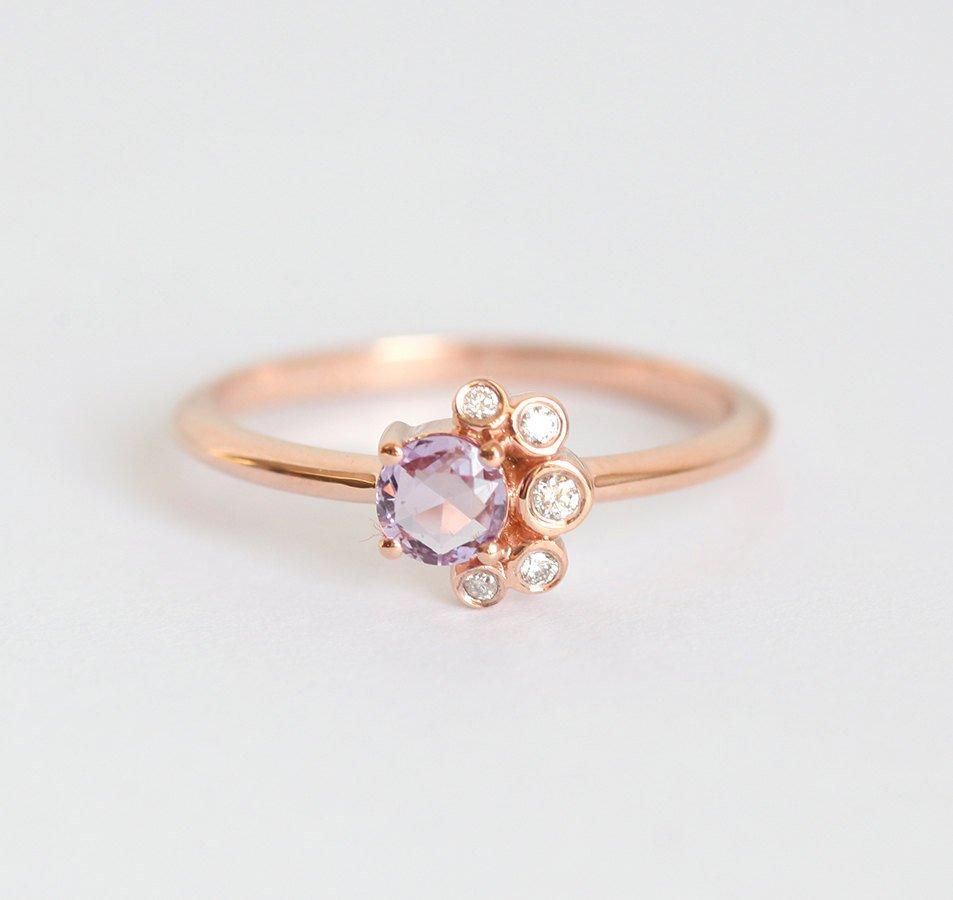 Briar Round Sapphire Diamond Cluster Ring