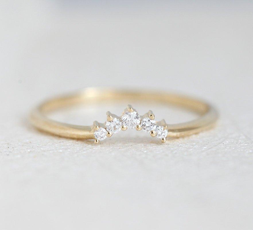 Round White Diamond Top Ring