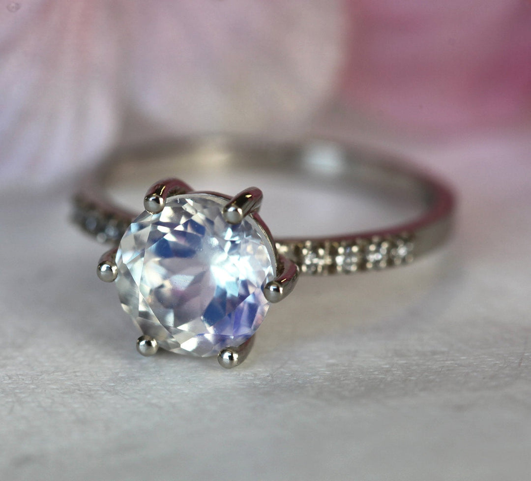 Calvin Rainbow Moonstone Diamond Ring – Capucinne