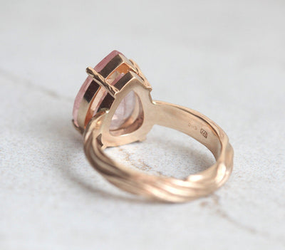 Gold Pear Morganite Ring