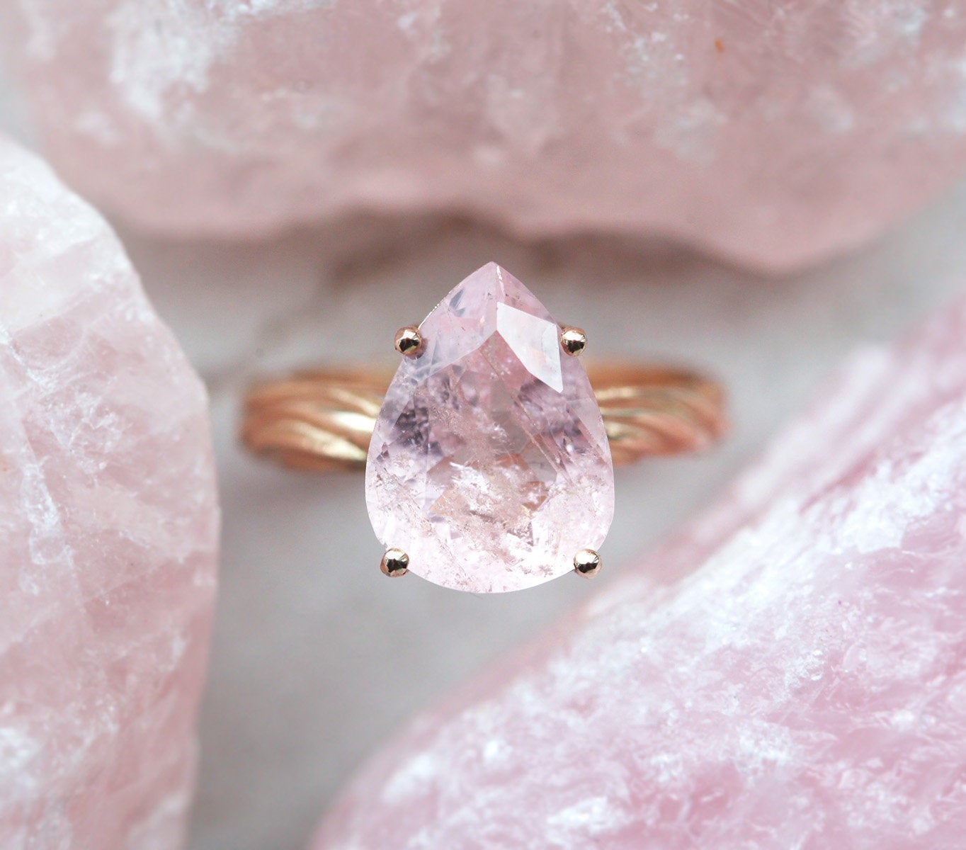 Pear Morganite Ring