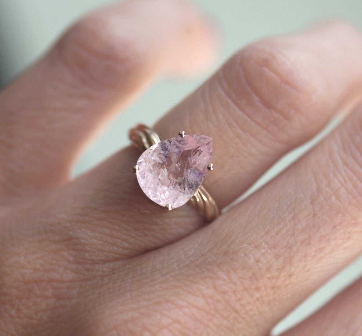 Pear Morganite Ring