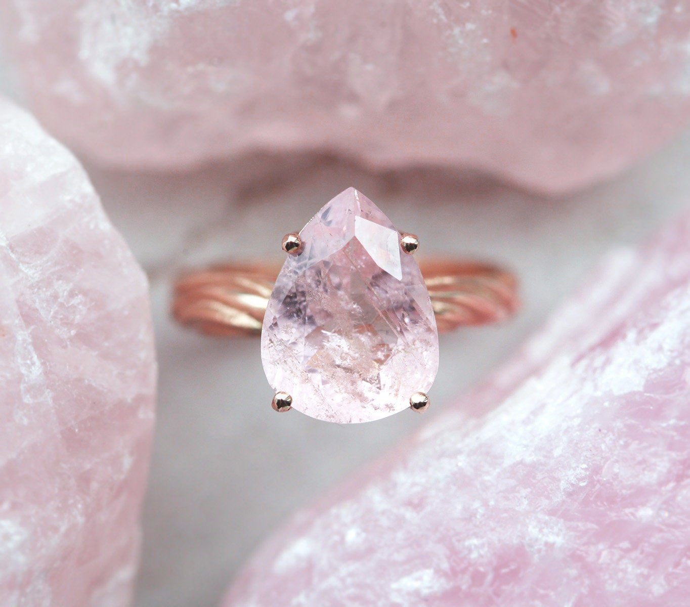 Pear Morganite Ring