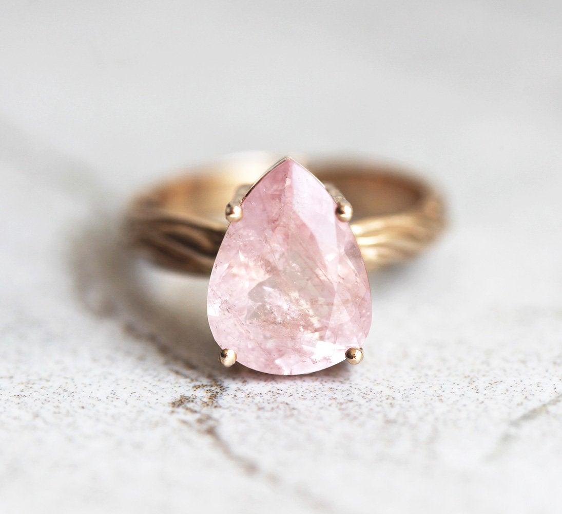 Pear Morganite Ring