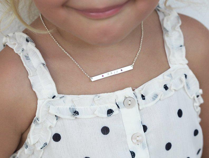Personalized monogram child's gold necklace
