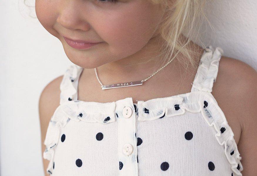 Personalized monogram child's gold necklace