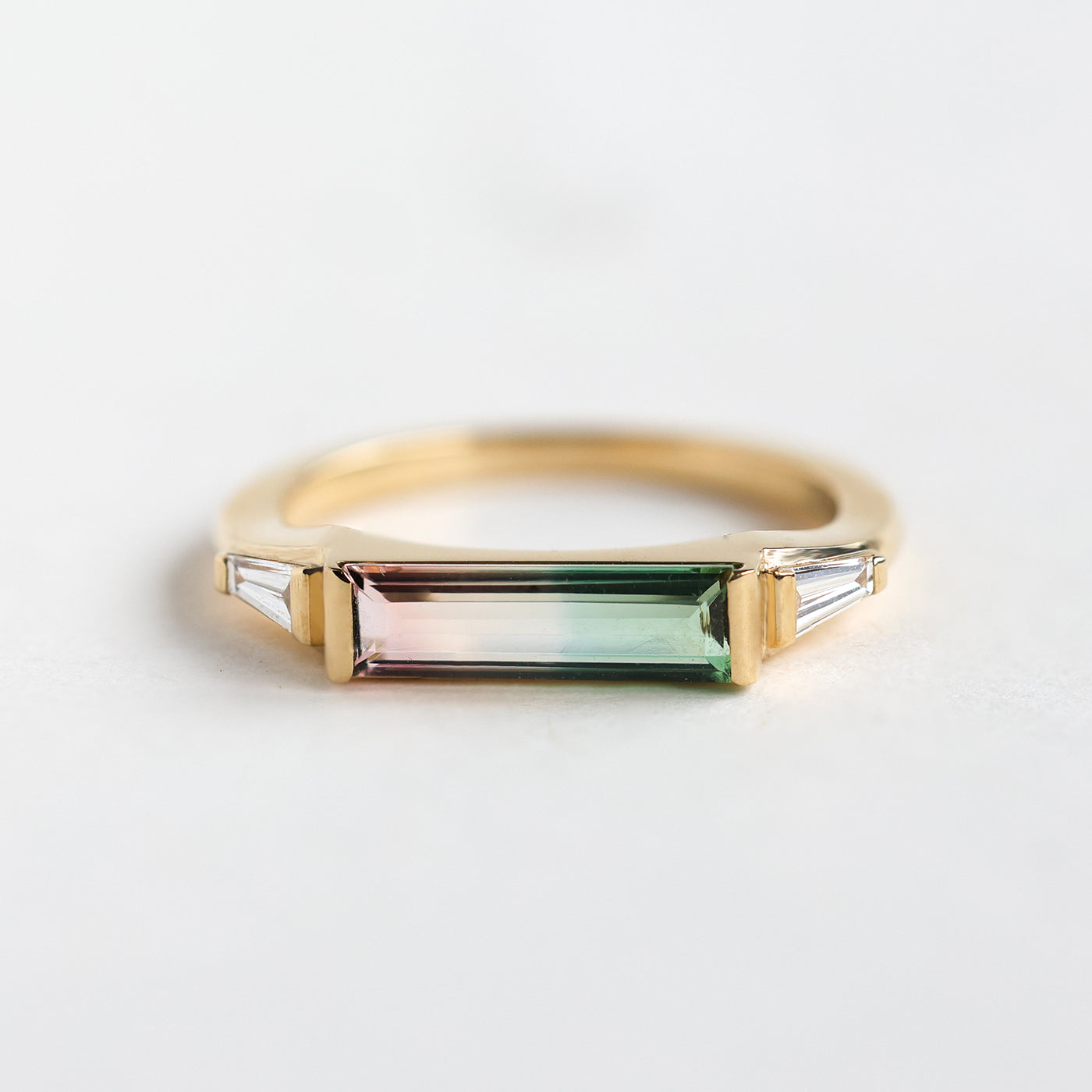 Baguette Watermelon Tourmaline ring 
