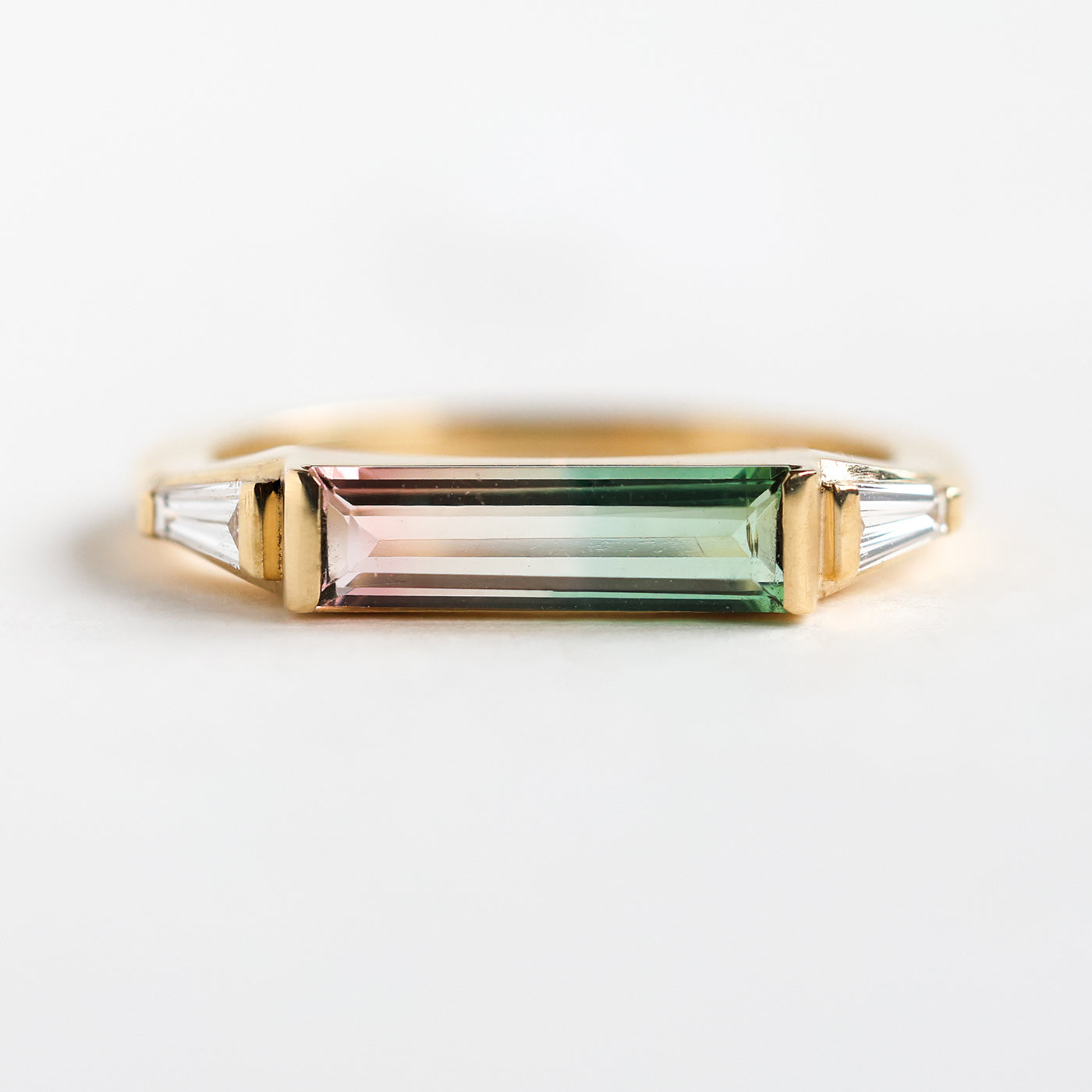 Baguette Watermelon Tourmaline ring 