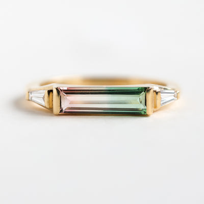 Baguette Watermelon Tourmaline ring 