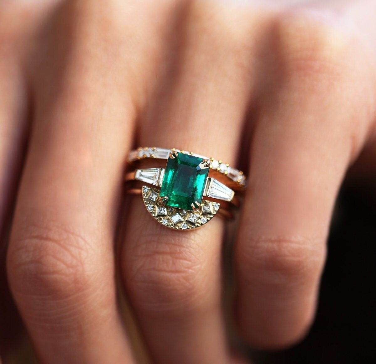 Cleo Emerald Ring Set