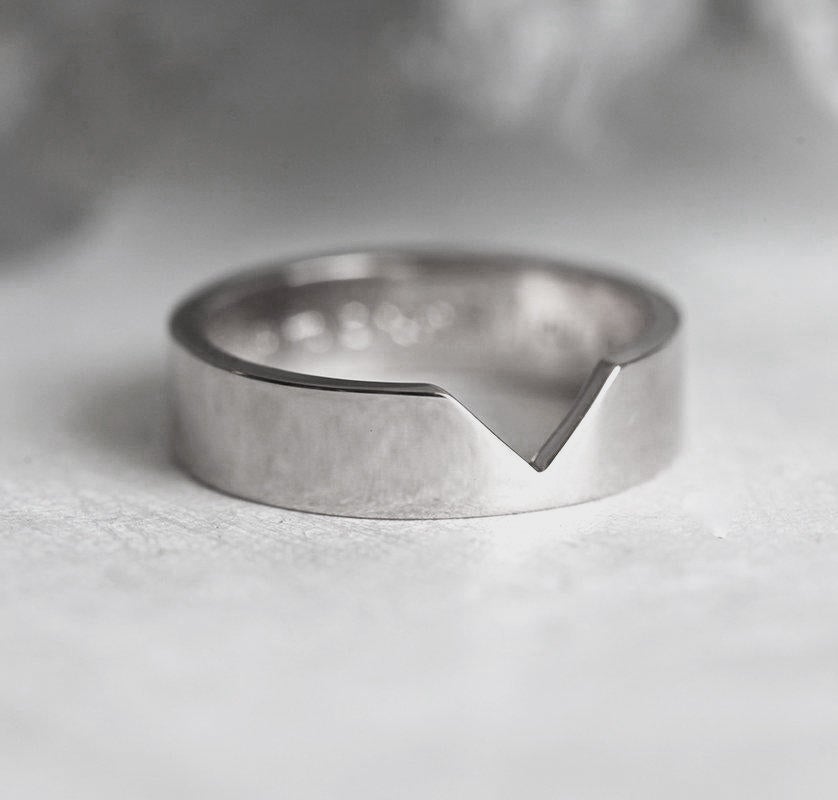 Rose Gold Ring, Matching Rose Gold Band-Capucinne