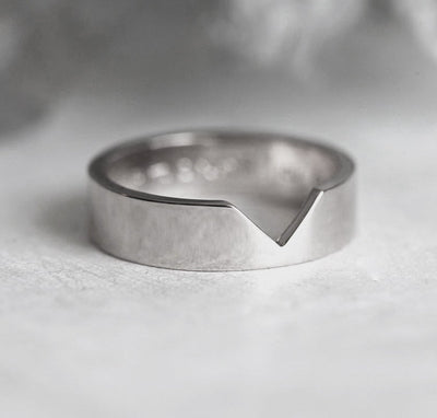 Rose Gold Ring, Matching Rose Gold Band-Capucinne