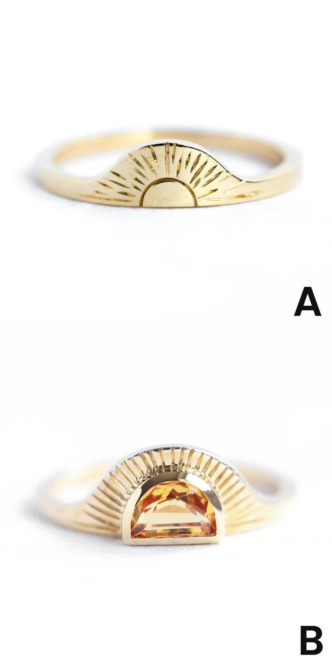 Cyra Golden Sapphire Sunset Ring