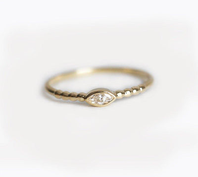 Marquise Cut White Diamond Engagement Ring