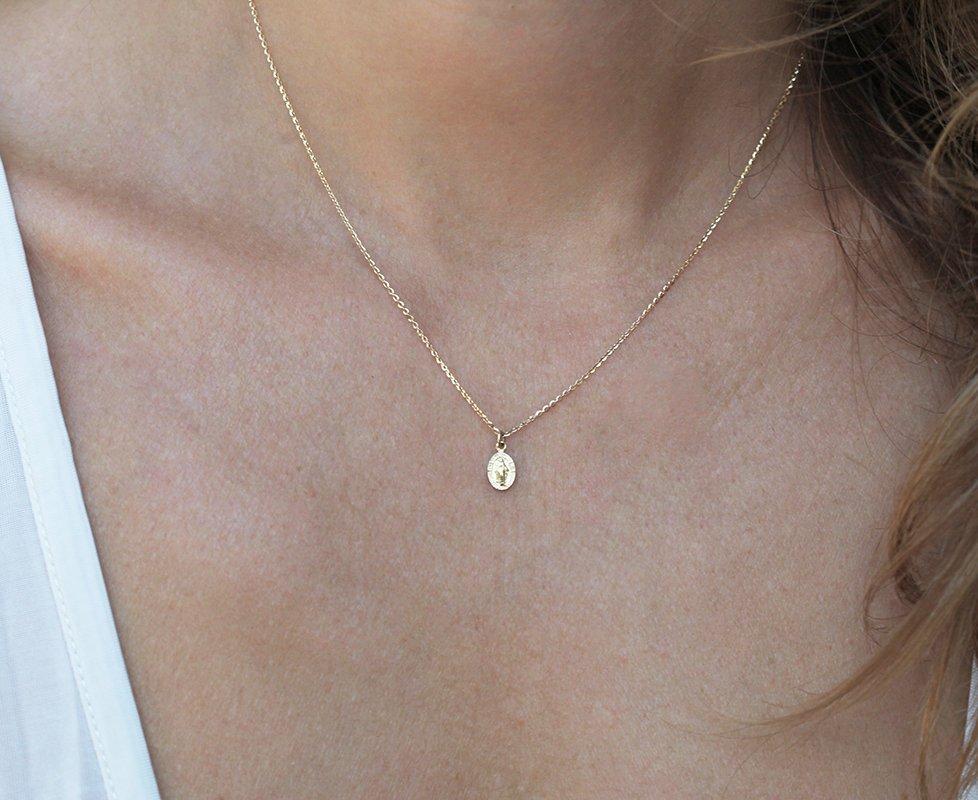 Dainty Miraculous Virgin Mary Necklace – Capucinne