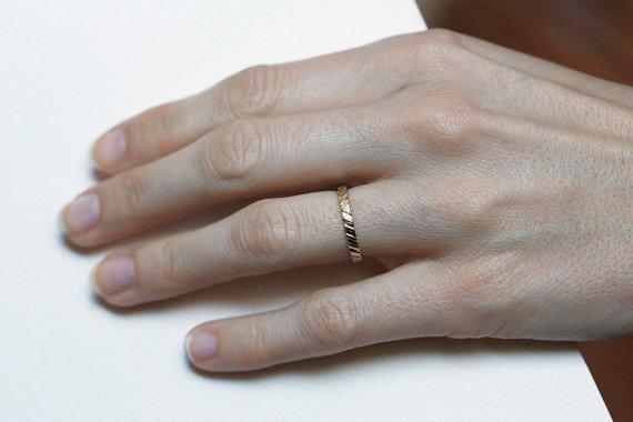 Textured gold wedding band