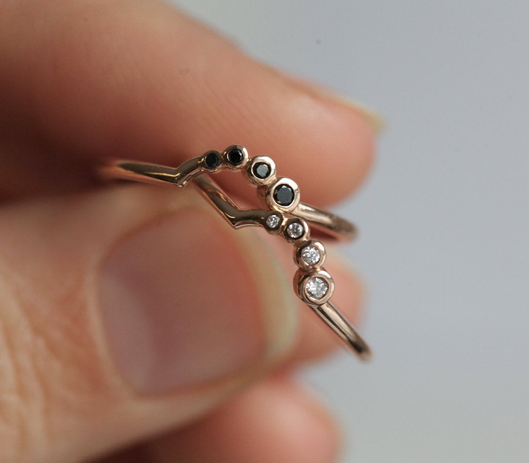 Black and White Side Diamonds