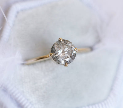 Round Salt & Pepper Diamond Ring